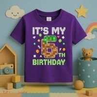 Birthday Boy It'S My 6th Birthday Gamer Pixel Number Toddler T-Shirt thumb 3