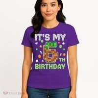 Birthday Boy It'S My 6th Birthday Gamer Pixel Number Women's T-Shirt thumb 4