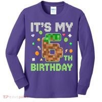 Birthday Boy It'S My 6th Birthday Gamer Pixel Number Kids Long Sleeve Shirt thumb 0