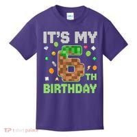 Birthday Boy It'S My 6th Birthday Gamer Pixel Number Kids T-Shirt thumb 0