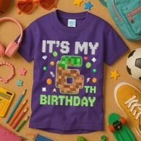 Birthday Boy It'S My 6th Birthday Gamer Pixel Number Kids T-Shirt thumb 3