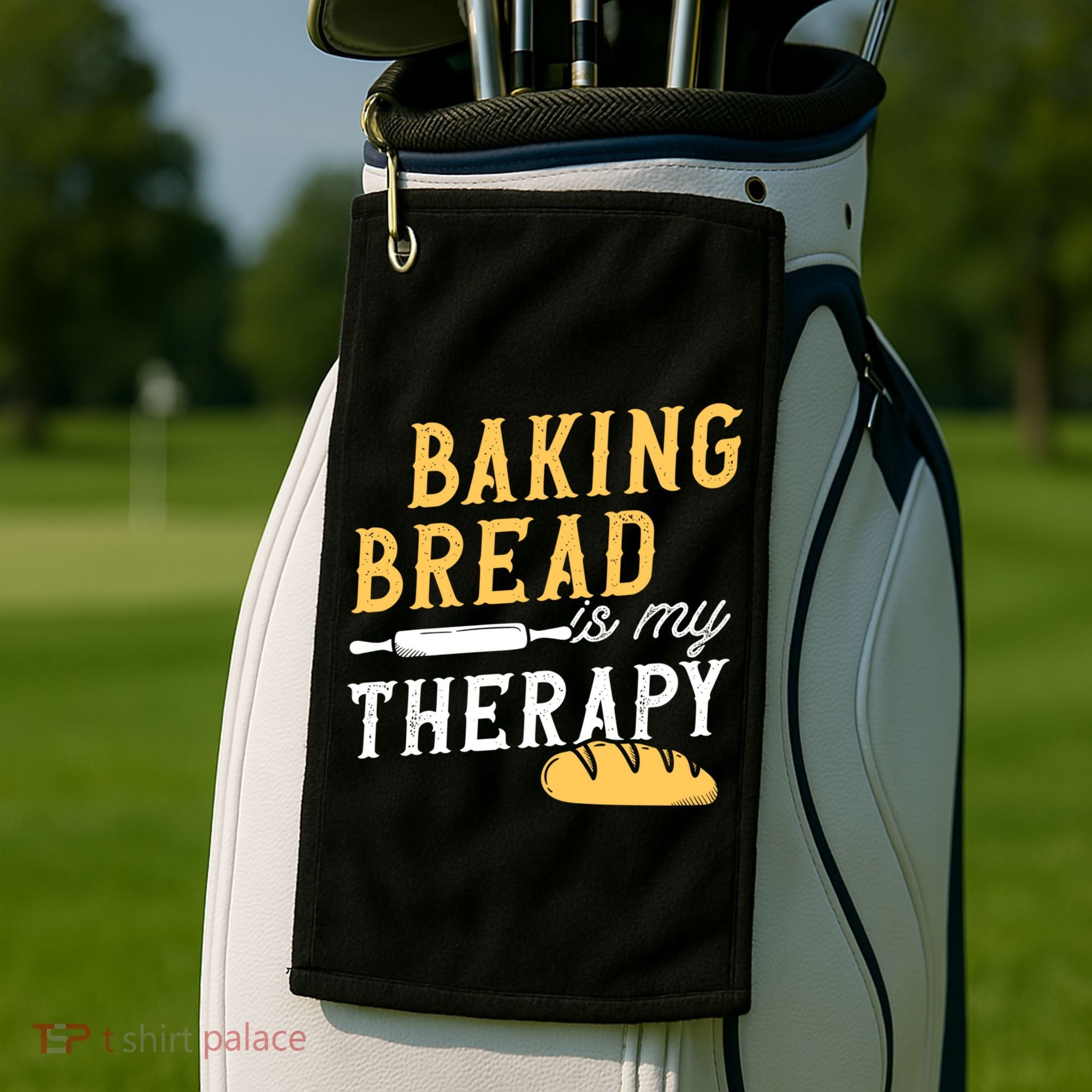 Baking Bread Is My Therapy Bake Bread Baker Cool Gift Golf Towel
