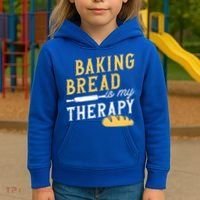 Baking Bread Is My Therapy Bake Bread Baker Cool Gift Kids Hoodie thumb 3