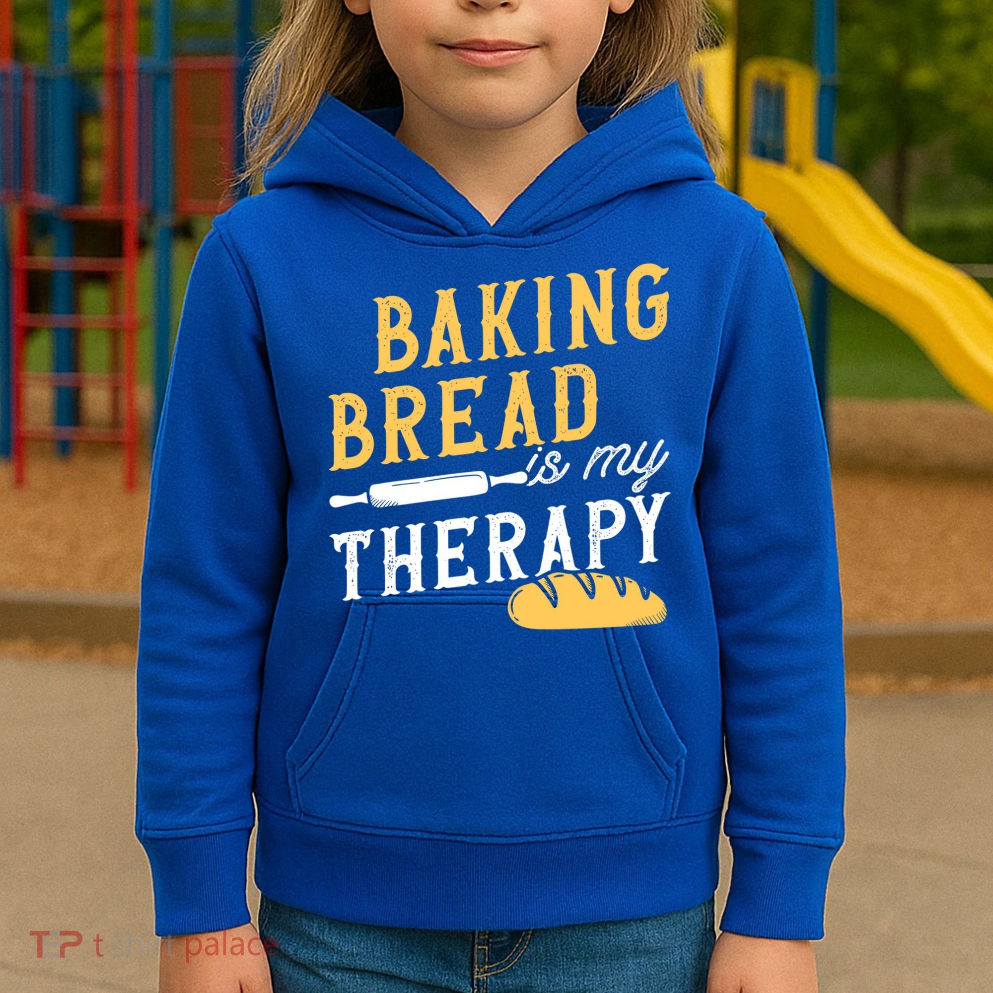 Baking Bread Is My Therapy Bake Bread Baker Cool Gift Kids Hoodie