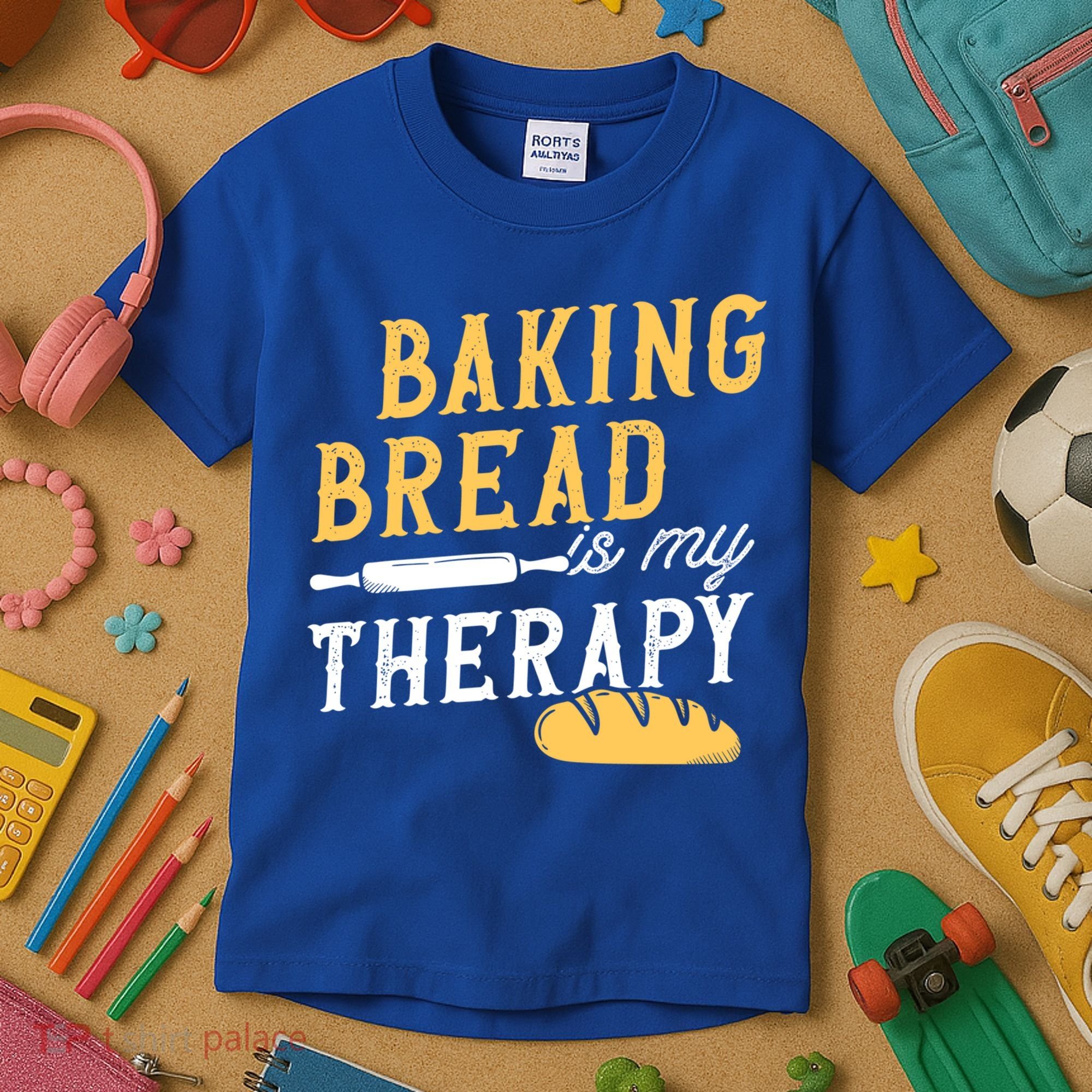 Baking Bread Is My Therapy Bake Bread Baker Cool Gift Kids T-Shirt
