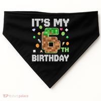 Birthday Boy It'S My 6th Birthday Gamer Pixel Number USA-Made Doggie Bandana thumb 0