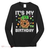 Birthday Boy It'S My 6th Birthday Gamer Pixel Number Long Sleeve Shirt thumb 0