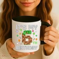 Birthday Boy It'S My 6th Birthday Gamer Pixel Number Coffee Mug thumb 3
