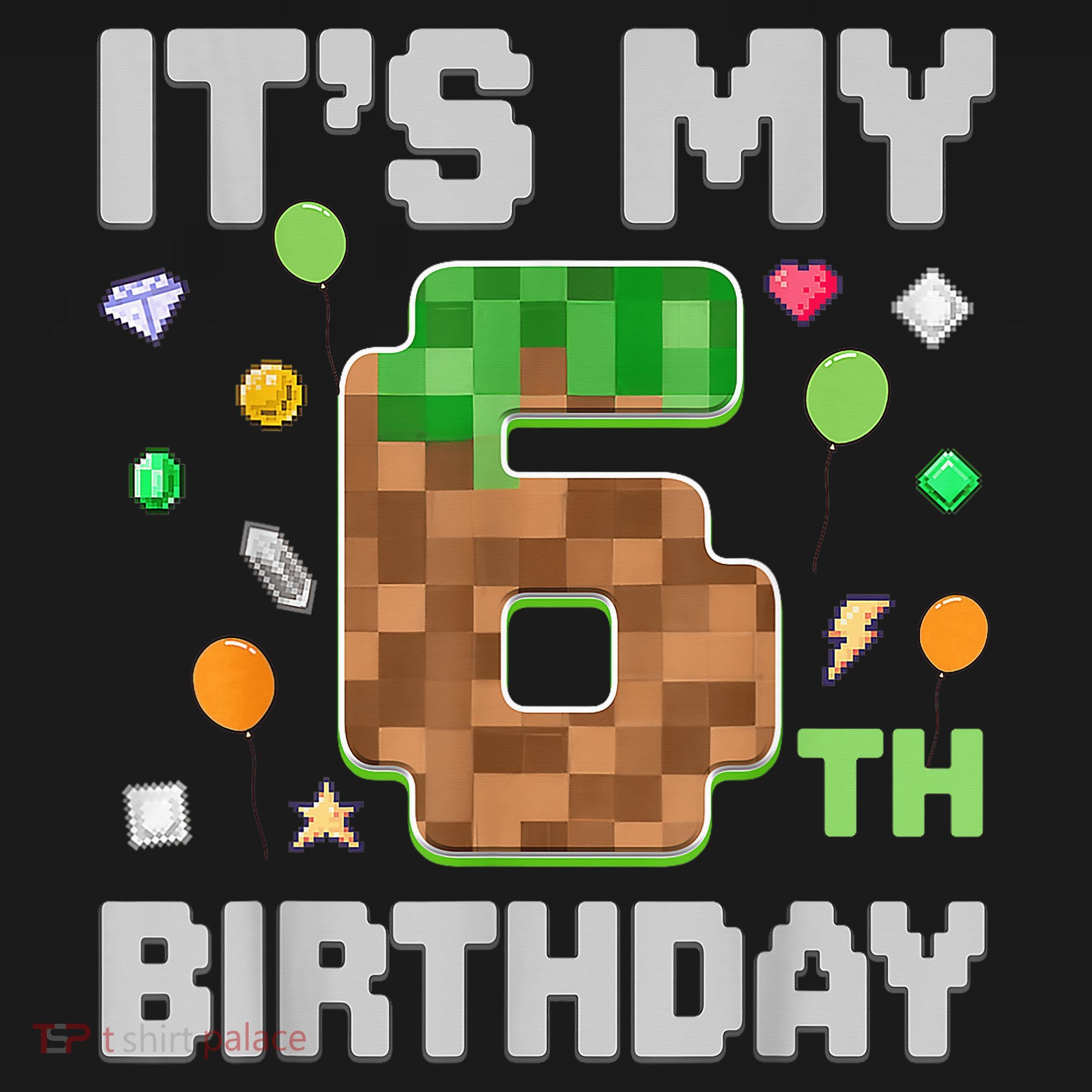 Birthday Boy It'S My 6th Birthday Gamer Pixel Number Polo