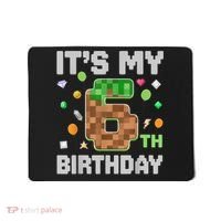 Birthday Boy It'S My 6th Birthday Gamer Pixel Number Mousepad thumb 0