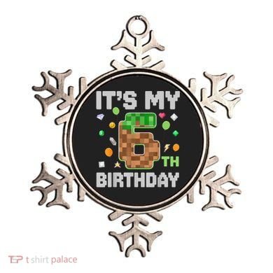 Birthday Boy It'S My 6th Birthday Gamer Pixel Number Ornament