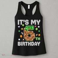 Birthday Boy It'S My 6th Birthday Gamer Pixel Number Women's Tank Top thumb 3