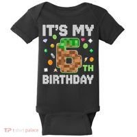 Birthday Boy It'S My 6th Birthday Gamer Pixel Number Baby Bodysuit thumb 0