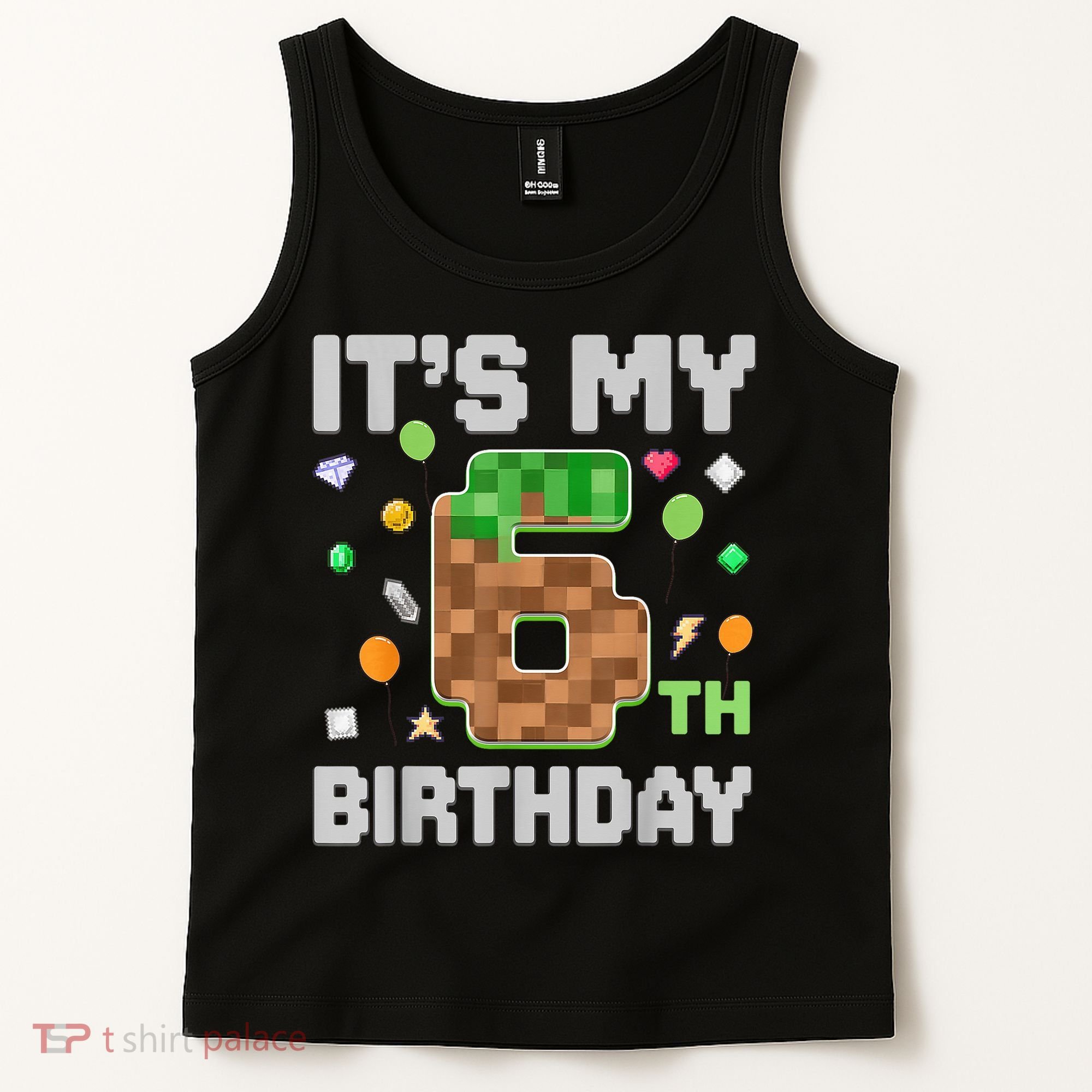 Birthday Boy It'S My 6th Birthday Gamer Pixel Number Tank Top