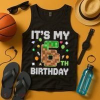 Birthday Boy It'S My 6th Birthday Gamer Pixel Number Tank Top thumb 4