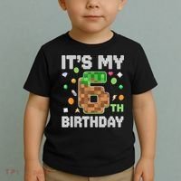 Birthday Boy It'S My 6th Birthday Gamer Pixel Number Toddler T-Shirt thumb 2