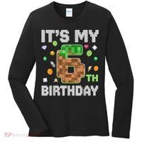 Birthday Boy It'S My 6th Birthday Gamer Pixel Number Women's Long Sleeve Shirt thumb 0