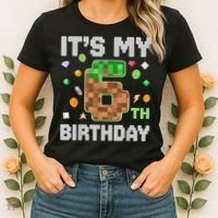 Birthday Boy It'S My 6th Birthday Gamer Pixel Number Women's T-Shirt thumb 2