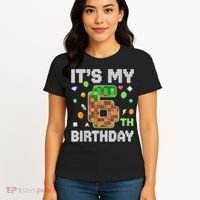 Birthday Boy It'S My 6th Birthday Gamer Pixel Number Women's T-Shirt thumb 4