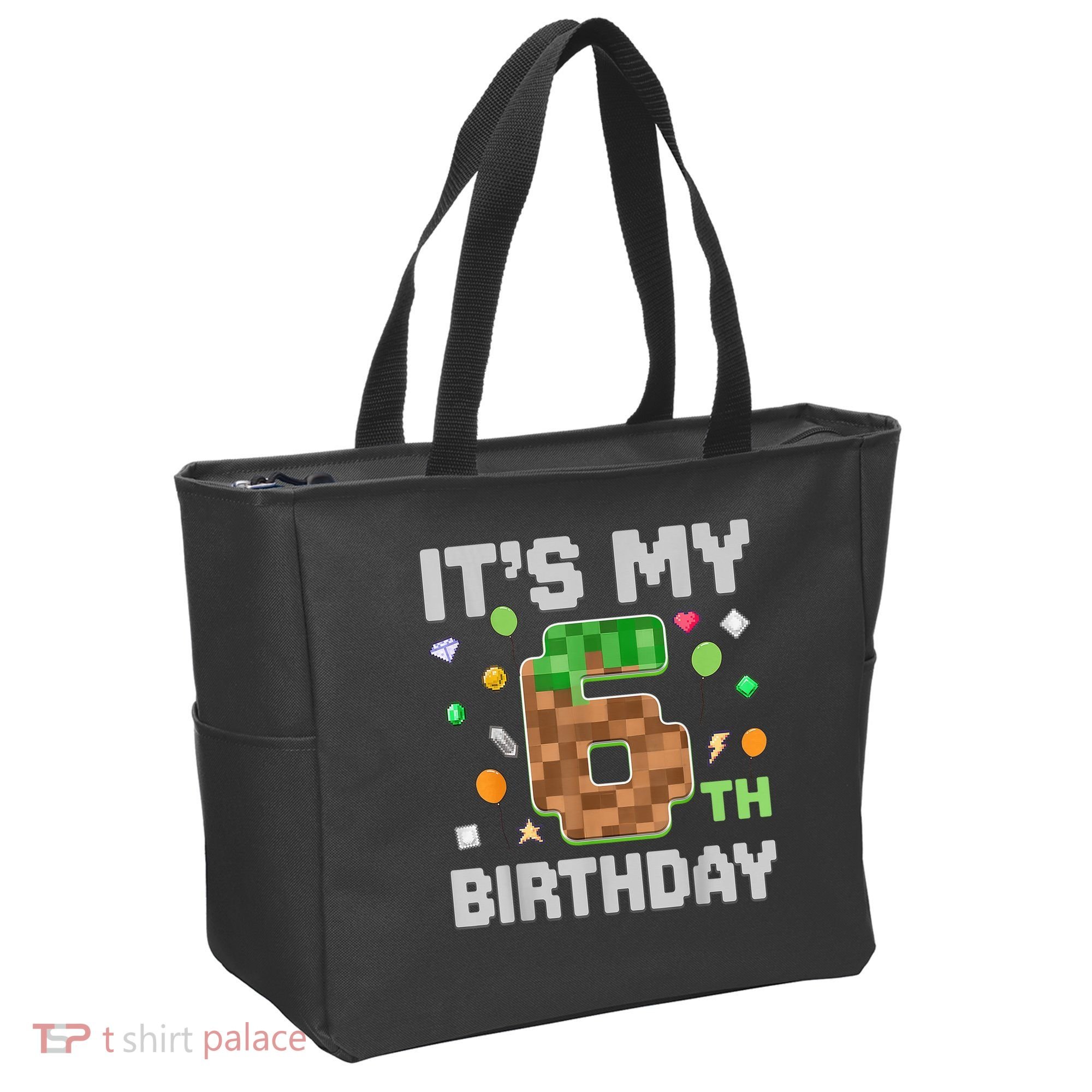 Birthday Boy It'S My 6th Birthday Gamer Pixel Number Tote Bag