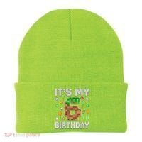 Birthday Boy It'S My 6th Birthday Gamer Pixel Number Beanie thumb 0