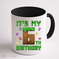 Birthday Boy It'S My 6th Birthday Gamer Pixel Number Coffee Mug thumb 1