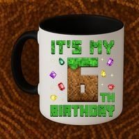 Birthday Boy It'S My 6th Birthday Gamer Pixel Number Coffee Mug thumb 2