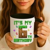 Birthday Boy It'S My 6th Birthday Gamer Pixel Number Coffee Mug thumb 3
