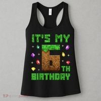 Birthday Boy It'S My 6th Birthday Gamer Pixel Number Women's Tank Top thumb 3