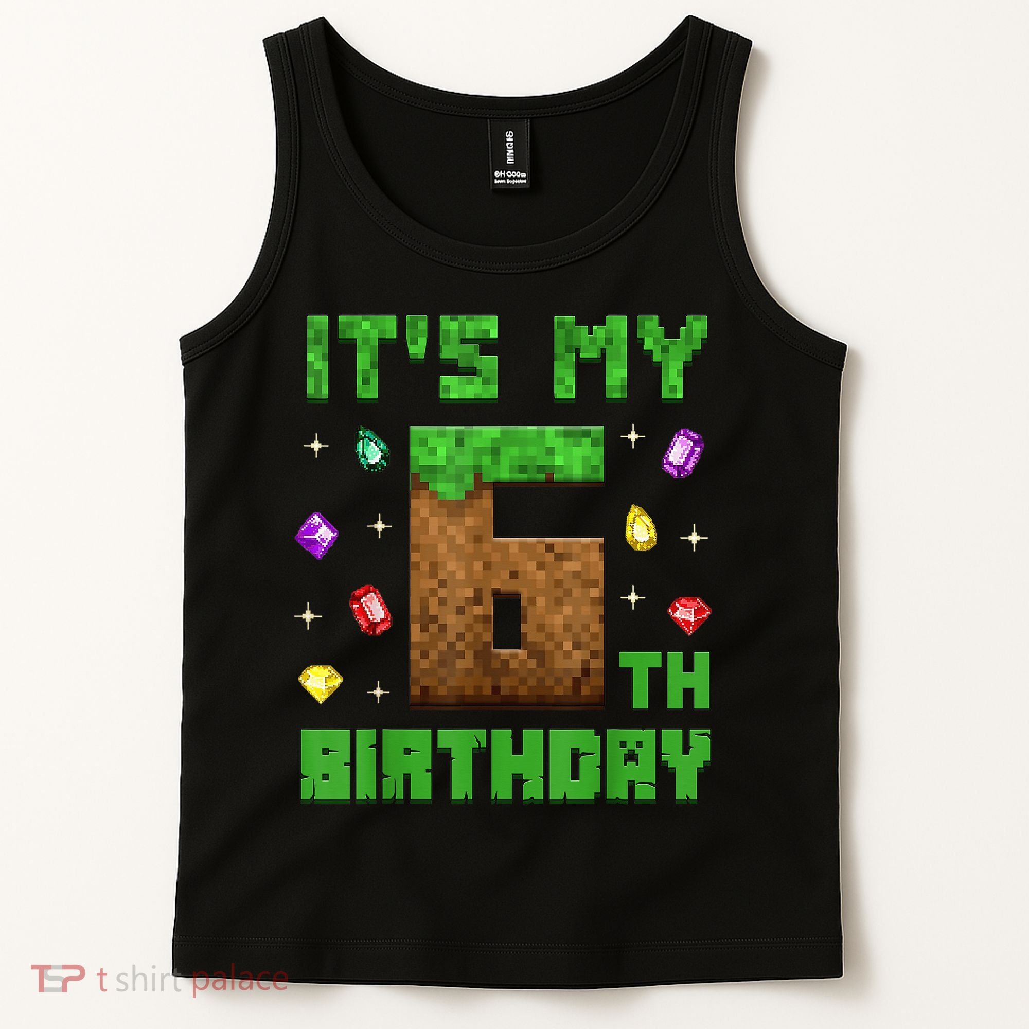 Birthday Boy It'S My 6th Birthday Gamer Pixel Number Tank Top