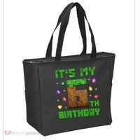 Birthday Boy It'S My 6th Birthday Gamer Pixel Number Tote Bag thumb 2
