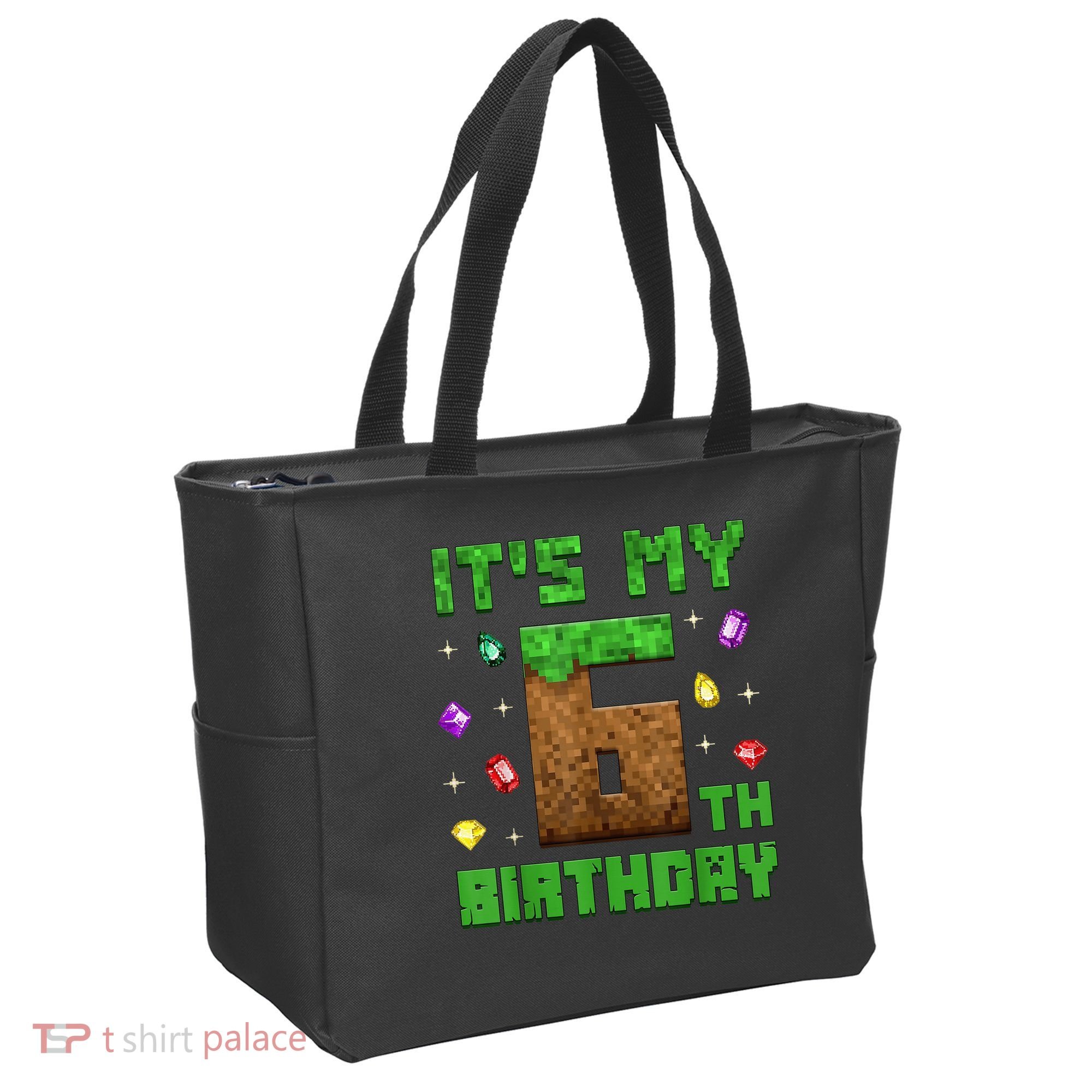 Birthday Boy It'S My 6th Birthday Gamer Pixel Number Tote Bag