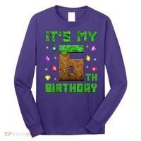 Birthday Boy It'S My 6th Birthday Gamer Pixel Number Long Sleeve Shirt thumb 0