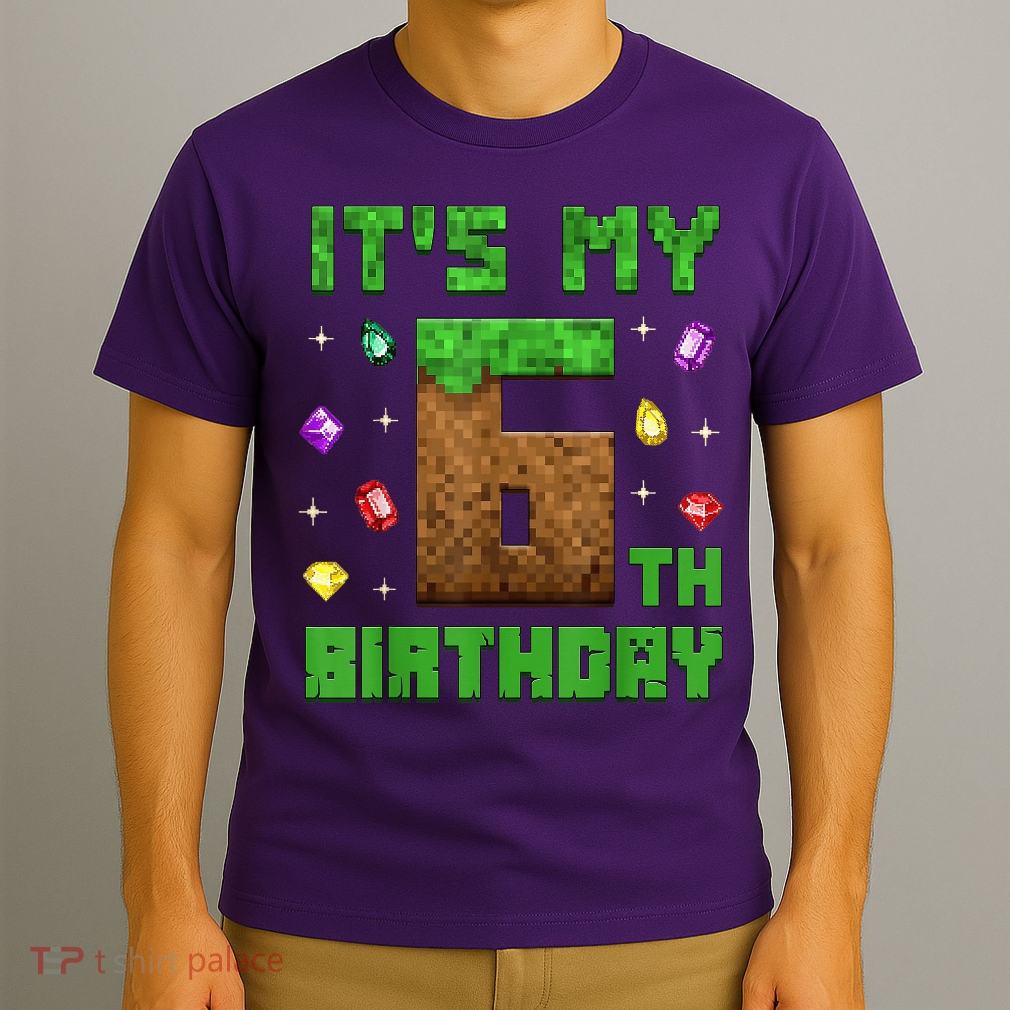 Birthday Boy It'S My 6th Birthday Gamer Pixel Number T-Shirt