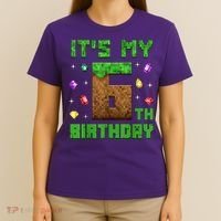 Birthday Boy It'S My 6th Birthday Gamer Pixel Number T-Shirt thumb 4
