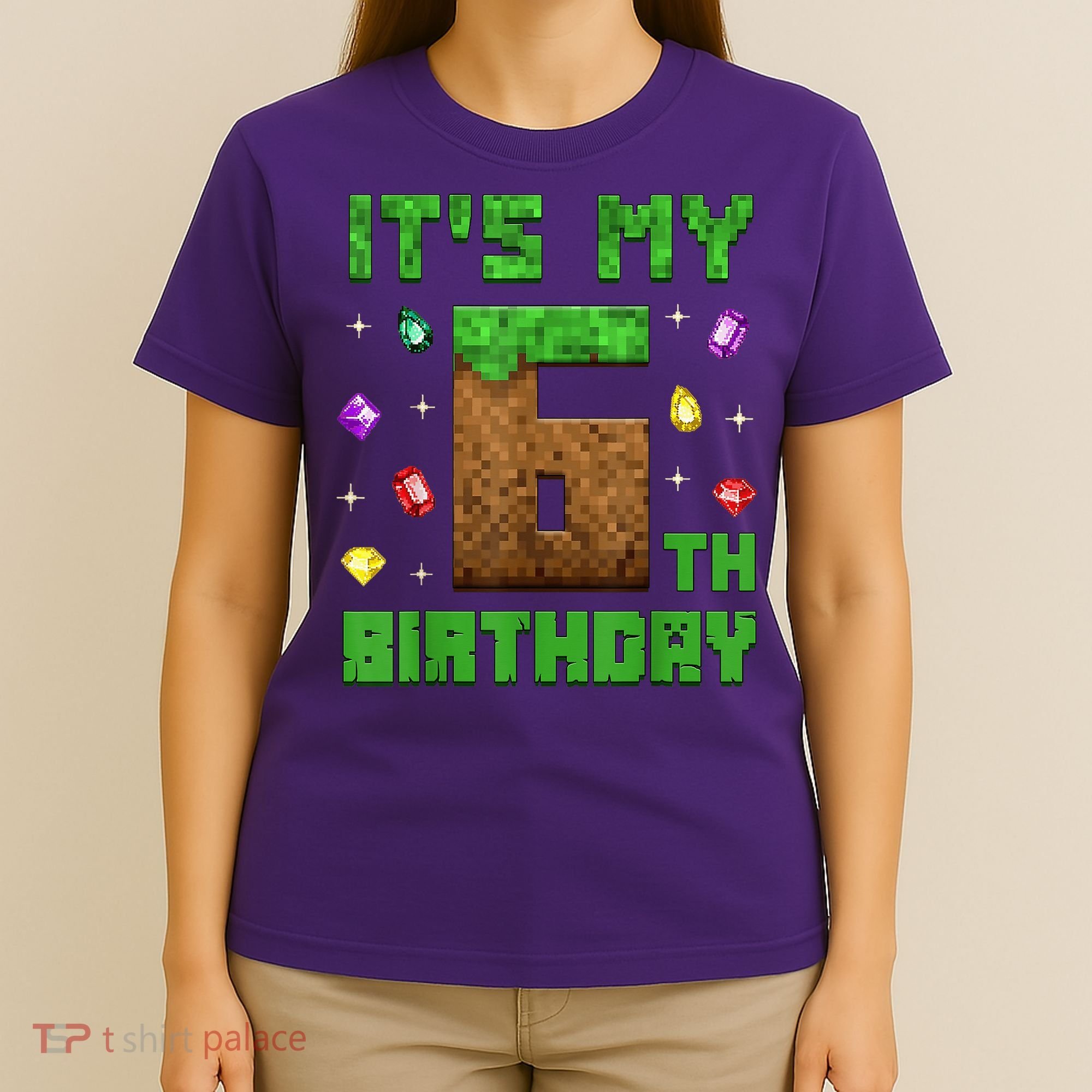 Birthday Boy It'S My 6th Birthday Gamer Pixel Number T-Shirt