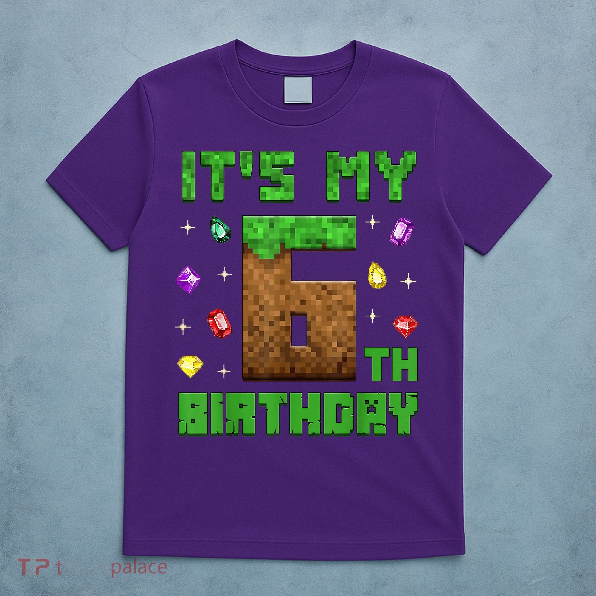 Birthday Boy It'S My 6th Birthday Gamer Pixel Number T-Shirt