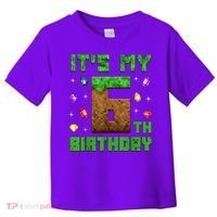 Birthday Boy It'S My 6th Birthday Gamer Pixel Number Toddler T-Shirt thumb 0