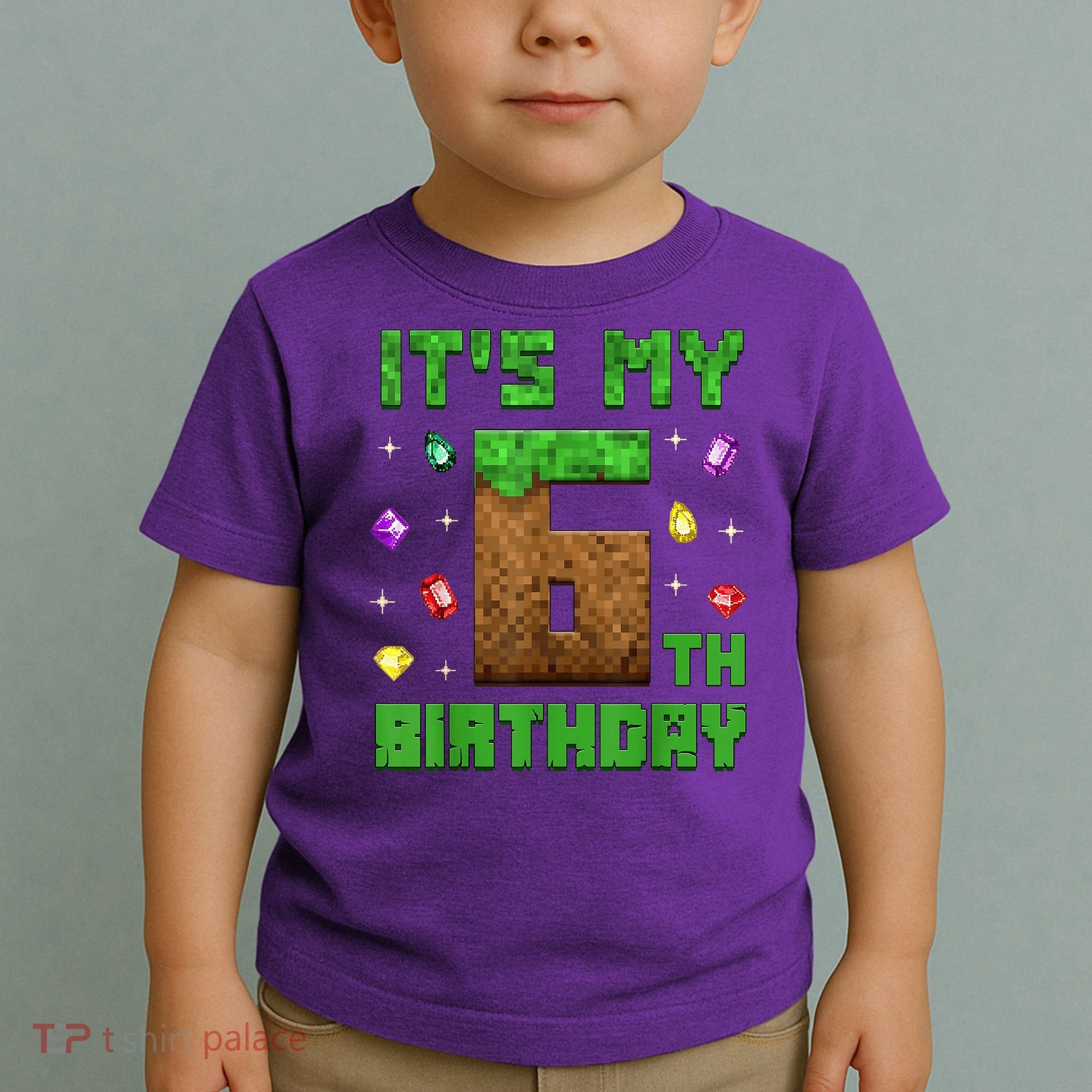 Birthday Boy It'S My 6th Birthday Gamer Pixel Number Toddler T-Shirt