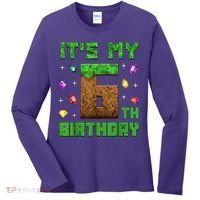 Birthday Boy It'S My 6th Birthday Gamer Pixel Number Women's Long Sleeve Shirt thumb 0