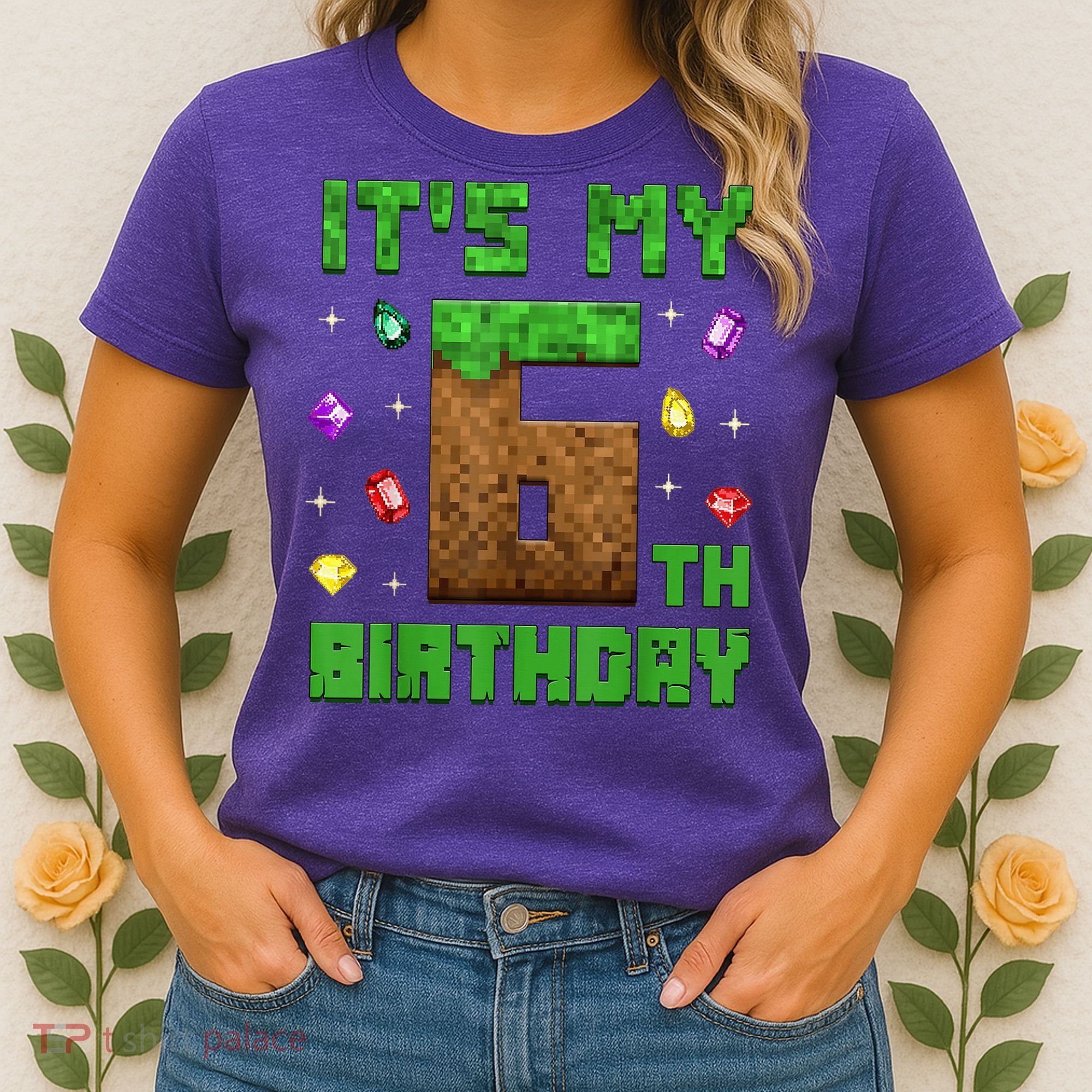 Birthday Boy It'S My 6th Birthday Gamer Pixel Number Women's T-Shirt