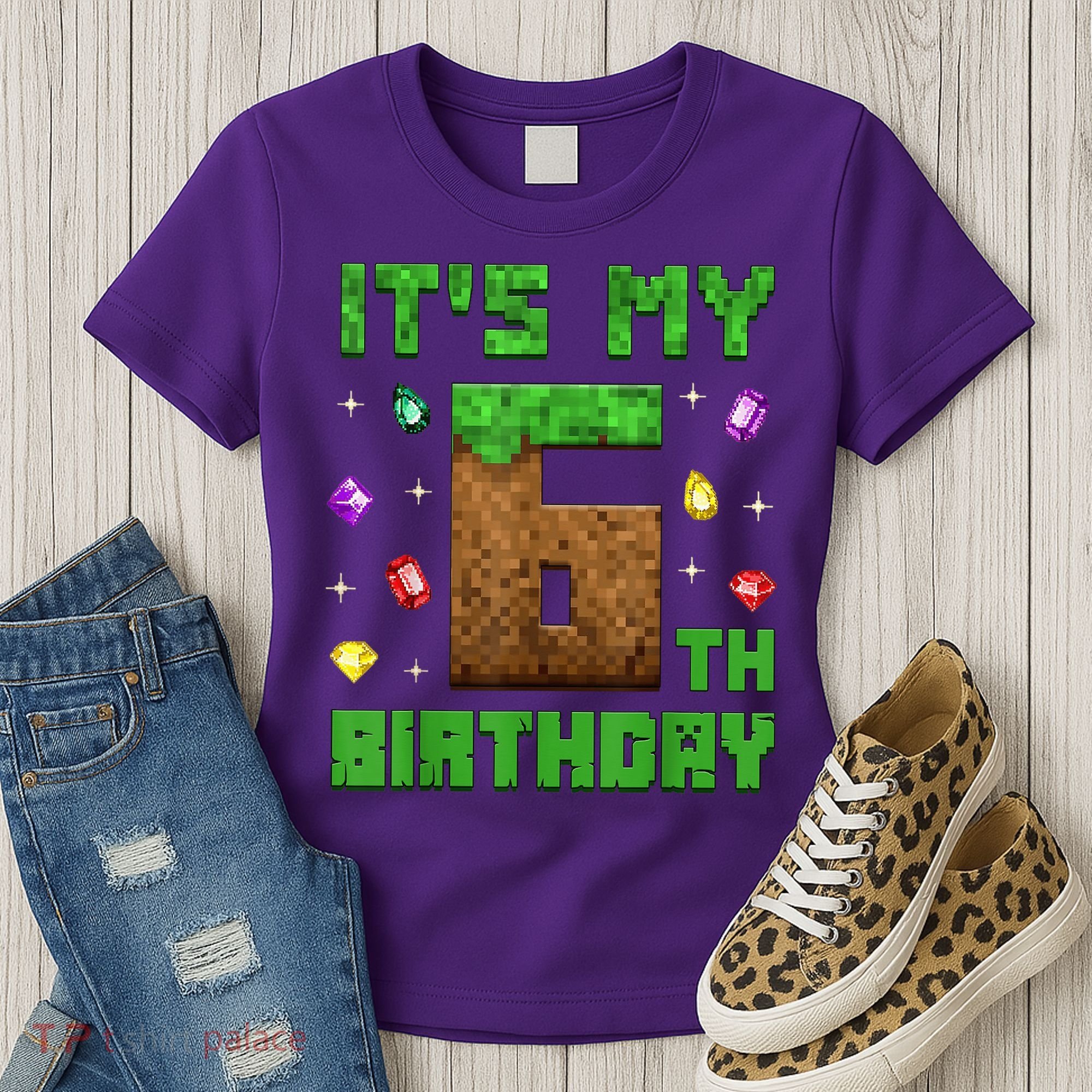 Birthday Boy It'S My 6th Birthday Gamer Pixel Number Women's T-Shirt