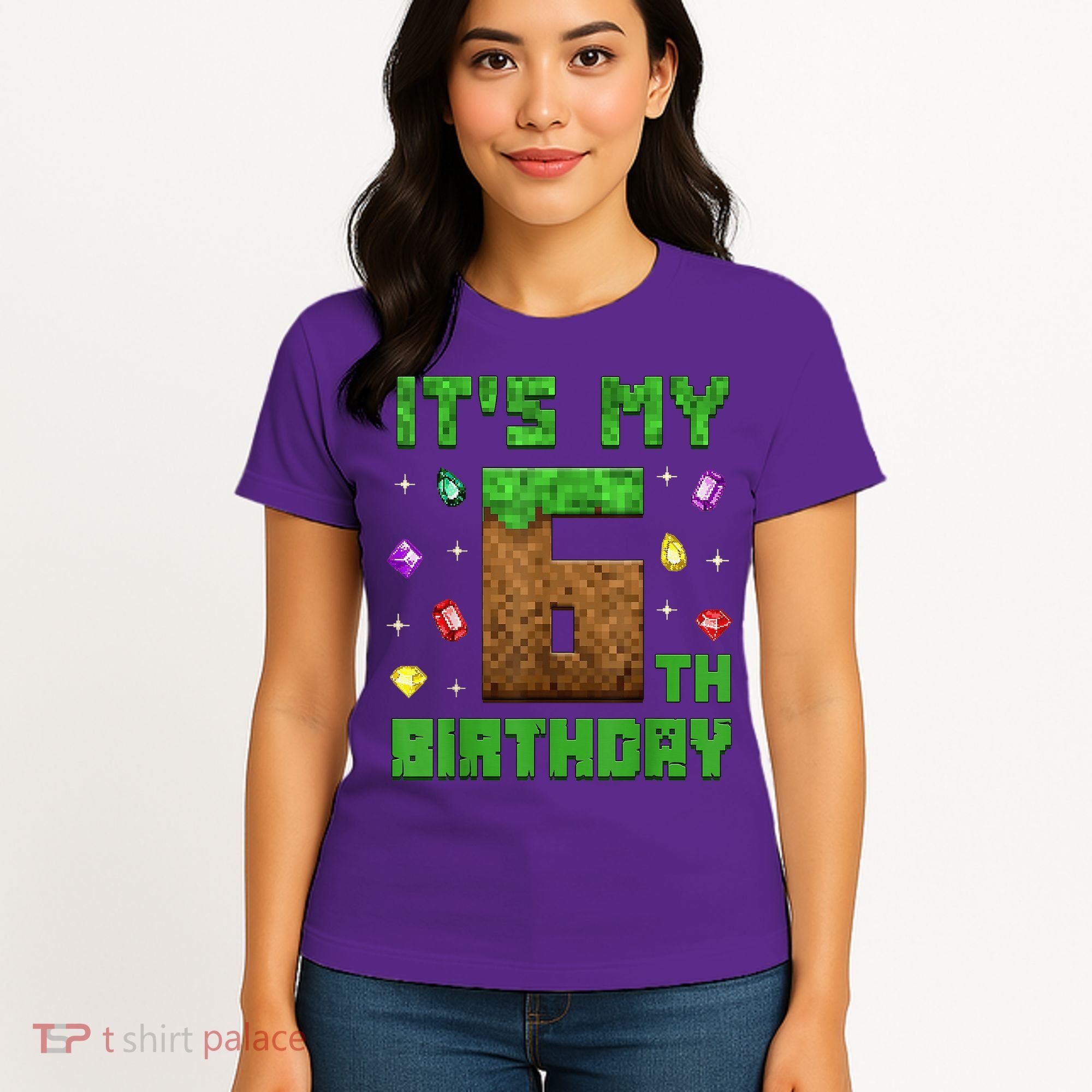 Birthday Boy It'S My 6th Birthday Gamer Pixel Number Women's T-Shirt