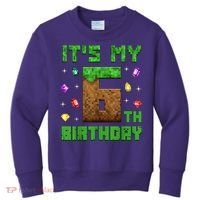 Birthday Boy It'S My 6th Birthday Gamer Pixel Number Kids Sweatshirt thumb 0