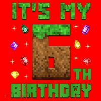 Birthday Boy It'S My 6th Birthday Gamer Pixel Number Santa Hat thumb 1