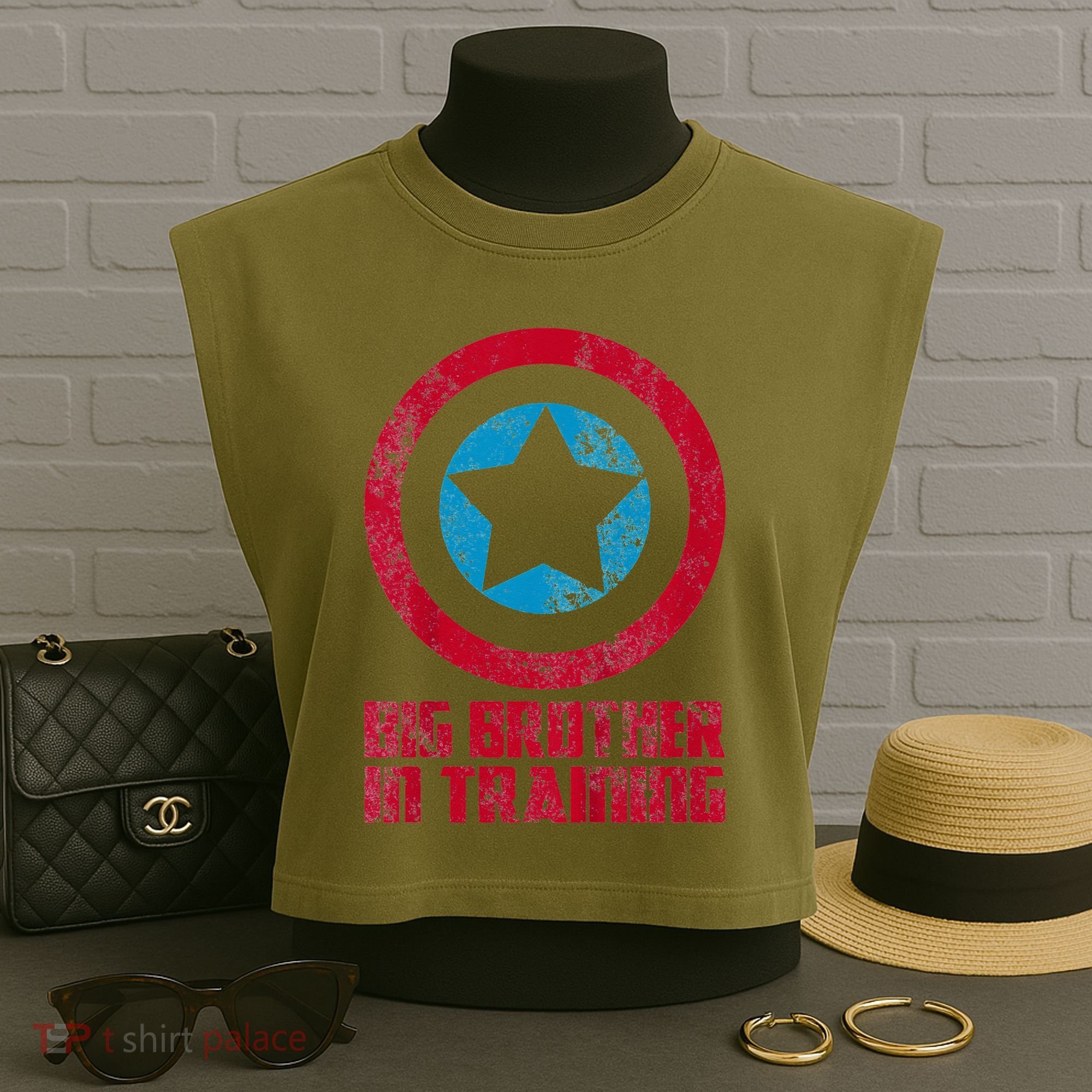 Big Brother In Training Big Bro Superhero Garment-Dyed Women's Muscle Tee