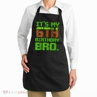 Birthday Boy It'S My 6th Birthday Gamer Pixel Number Apron thumb 2