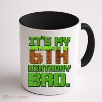 Birthday Boy It'S My 6th Birthday Gamer Pixel Number Coffee Mug thumb 1