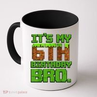Birthday Boy It'S My 6th Birthday Gamer Pixel Number Coffee Mug thumb 0
