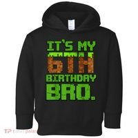Birthday Boy It'S My 6th Birthday Gamer Pixel Number Toddler Hoodie thumb 0